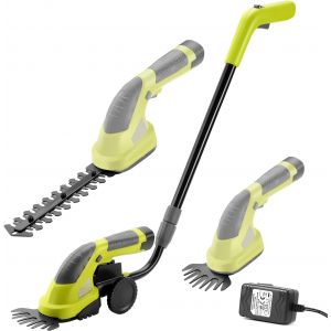 SUBZONAL-Coupe Bordure sans Fil 7.2V, 2 en 1 Cisailles à Gazon, Légère Tondeuse à Gazon, Batterie 1500mAh, Manche Long Télescopique Détachable, pour Couper Gazon/Buisson/Haie - Neuf