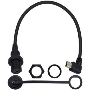 Mini c&acirc;ble USB de montage sur panneau,angle gauche,mini c&acirc;ble USB m&acirc;le vers femelle pour voiture,bateau,moto,camion 30 cm - Neuf