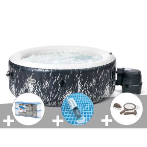 Kit spa gonflable Intex PureSpa Galaxie rond Bulles avec LED 4 places + 6 filtres + Aspirateur + Kit d'entretien - Neuf