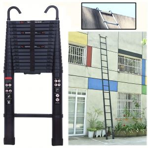 &Eacute;chelle t&eacute;lescopique pliante en aluminium de 6,2 m&egrave;tres ou 20,3 pieds, avec crochet amovible, con&ccedil;ue pour la s&eacute;curit&eacute; et le rangement compact, avec une capacit&eacute; de charge &eacute;lev&eacute;e de 150 kg, id&eacute;ale pour la maison, le bureau et l'ext&eacute;rieur. - Neuf