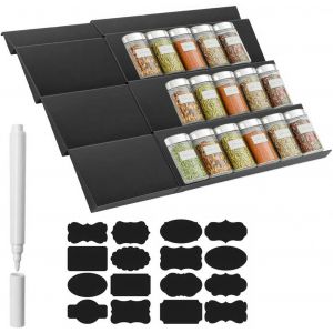 Range Epices Cuisine Rangement Epices Tiroir 4 Niveaux &Eacute;tag&egrave;re &Agrave; &Eacute;pices Pour Tiroirs Organisateur Tiroir Cuisine Pour Extensible De 30 Cm &Agrave; 60 Cm Bouteille De Condiments Non Incluse - Neuf
