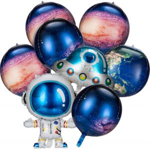 CAUC-Ballon Astronaute 8 Pi&egrave;ces Plan&egrave;te Espace Th&egrave;me Ballons Vaisseau Spatial Ballons Plan&egrave;te Ballon en Aluminium Kit Anniversaire Espace pour Decoration Anniversaire Garcon - Neuf
