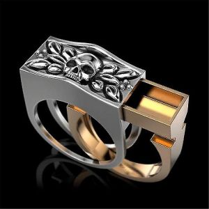 Compartiment Invisible Skull Ring Punk Skull Set Ring - Neuf