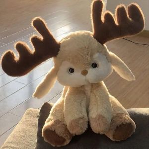 Cerf en peluche doux de 55 cm, animal en peluche mignon assis, cadeau de vacances/d'anniversaire - Neuf