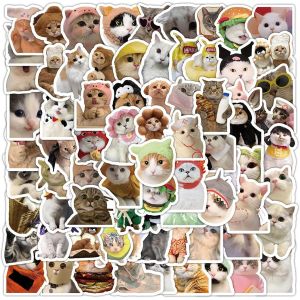 100 Pièces Drôle De Chats Meme Sticker, Holographique, Scintillant Et Mignon Autocollant De Chat Pour Les Bouteilles D'eau, Sticker, Autocollant Aesthetic - Neuf