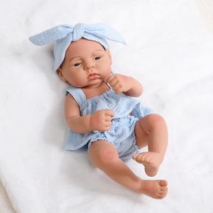 Poupée en silicone réaliste de 16,5 pouces,bébé fille en silicone (vêtements aléatoires) - Neuf