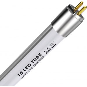 Tube Led T5 54,9cm 12w 1550lm (130 Lm/W),Blanc Jour 6500k,Remplaçage Fluorescent 30w,Compatible Evg G5,Diffusion 140° Anti-Éblouissement (1 Pièce) - Neuf