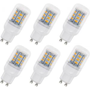 Sjzg-Ampoule Mais Gu10 Led 4w Tube Ac230v, 400lm Blanc Chaud 3000k, Non Dimmable, &Eacute;quivalent Halog&egrave;ne 40w, 24 Smd 5730 Led Ma&iuml;s Gu10 Pour Plafonnier, Applique Murale, 6 Pi&egrave;ces - Neuf