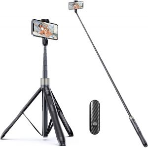 165cm Perche Selfie, Perche À Selfie Avec Télécommande Bluetooth Amovible, Trepied Smartphone Extensible Pour Iphone Et Android, Enregistrement Vidéo, Blogage, Streaming En Direct, Noir - Neuf