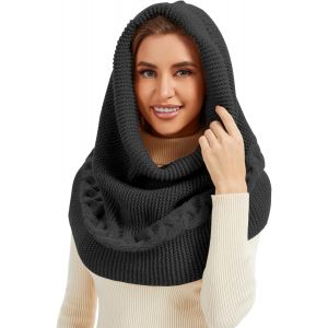 Jexnovashop-Femmes Hiver Bonnet Chapeaux Balaclava Knit Beanie Coupe-Vent Écharpe À Capuche Chaude En Une Pièce - Neuf