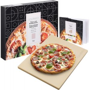 JEXNOVASHOP-Pierre a Pizza pour Four - Pierre Refractaire Four en Cordi&eacute;rite de 38 x 30 x 1,5 cm - Plaque Pizza Four Plat aussi pour Barbecue Electrique ou &agrave; Charbon Maximum 800&deg;C - Neuf