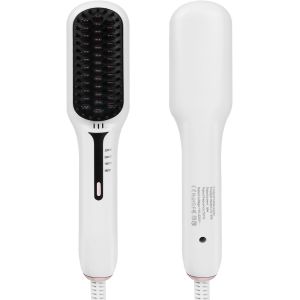 Nsiecd-Brosse Lissante Pour Cheveux,Lisseur De Cheveux &Agrave; Ions N&eacute;gatifs,4 Temp&eacute;ratures R&eacute;glables,Portable Lisseur Cheveux C&eacute;ramique Pour La Barbe Et La Coiffure,Chauffage Rapide,Anti-Br&ucirc;lure - Neuf