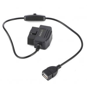 18.7in Obd2 Usb Alimentation C&acirc;ble De Charge 16pin Connecteur Chargeur Pour Voiture Gps Dvr Cam&eacute;ra - Neuf