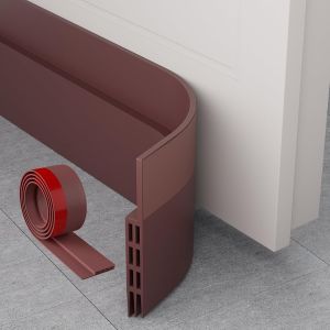 Boudin de Porte,Bas de Porte en Silicone Souple,Bas de Porte Isolant Phonique Porte,Boudin de Porte Isolant Froid,Boudin Porte Insectes,Poussière Idéal Pour (100x5 CM,Brun) - Neuf