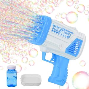 Mdy-Pistolets À Bulles, 32 Trous Gatling Machine A Bulle, Automatique Gun Bulles, Bulles De Savon Enfants Avec Led Pour Jeux Exterieur, Mariage, Soirées Et Anniversaire (Bleu) - Neuf
