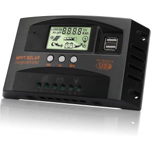 Yemaesre-Mppt 100a 12v 24v Contrôleur De Charge Solaire,Régulateur Charge Solaire 100a Mppt Avec Sonde Température 2 Ports Usb Lcd Écran,Controleur Pour Toutes 12v 24v Au Plomb Et Au Lithium Batterie - Neuf