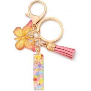 CHENG-Porte-cl&eacute;s avec initiales pour Filles et Femmes, Rose, Mignon Papillon en Forme de coeur, pour Sac &agrave; Dos, Cartable - Neuf