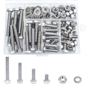 Vis &agrave; T&ecirc;te Hexagonale M6 x 10-40 mm Acier Inoxydable 304 Boulon et &eacute;crous rondelles, 120PCS - Neuf