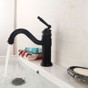 HJLIAN Robinet de lavabo de salle de bain en laiton a une poignee, robinet de cuisine, mitigeur de lavabo (9/16"") - Neuf