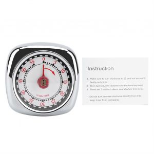 Hjlian Minuteur De Cuisine En Acier Inoxydable Avec Base Magnetique Pour La Cuisson (Argent) - Neuf