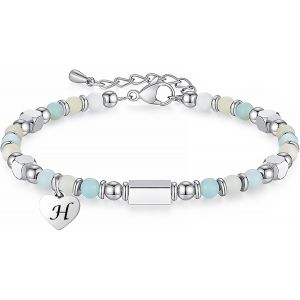 Bracelet Pour Femme En Acier Inoxydable Avec Inscription En Allemand « Mère Fille » - Personnalisable - Argent - Bracelet Réglable - Cadeau Pour Maman Papa Grand-Père - Neuf