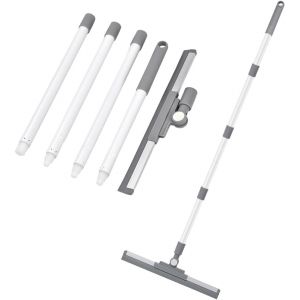 Balai à Raclette de Sol Silicone avec Manche Réglable,Balai Raclette Salle de Bain Douche Sol 36cm Large,Raclettes de Nettoyage,Balai Magique pour Fenêtre,Vitre,Sol,Terrasse,Douche(Gris) - Neuf