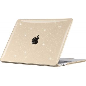 KALANKA-Coque Compatible avec MacBook Air 13,6 Pouces M2 A2681 M3 A3113 M4 A3240 2025 2024 2022 avec Touch ID, Protection &Eacute;tui Rigide en Plastique Mac 13 Case - Scintillant Clair Lumi&egrave;re Stellaire - Neuf