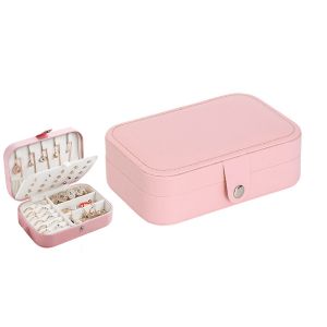 Bo&icirc;te &Agrave; Bijoux De Voyage Portable &Agrave; 2 Niveaux Et Compartiments Pour Colliers, Bagues, Boucles D'oreilles Et Plus Encore - Neuf