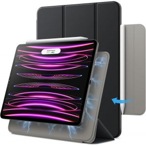 Coque Magn&eacute;tique Pour Ipad Pro 11 Pouces (2022/2021/2020/2018 Mod&egrave;le) Et Ipad Air 5/4 10,9 Pouces, Pour La Charge De Pencil 2, Housse &Eacute;tui Attachement Magn&eacute;tique (Noir) - Neuf