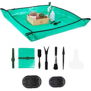 ChenQuanSarl-Lot De 21 Outils Pour Plantes Succulentes, Tapis De Rempotage Pour Plantes Grasses, Tapis De Rempotage D'Intérieur Avec Outils De Jardinage, 99,5 × 100,3 Cm (Vert) - Neuf
