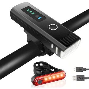 Ensemble D'éclairage Led Rechargeable Par Usb Pour Vélo - Feux Avant Et Arrière Avec Capteur Intelligent, Étanches, Durables, Idéal Pour Le Cyclisme Et Les Activités De Plein Air - Neuf