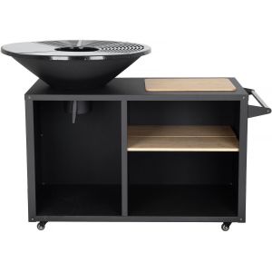 Barbecue plancha brasero &agrave; charbon et bois "Mar&eacute;chal" - &Oslash; 81 cm - Noir - Neuf