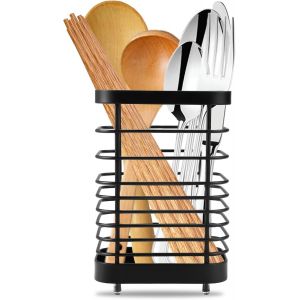 Eryi-Porte Ustensiles Cuisine Inox, Range Ustensiles Cuisine Panier À Couverts En Acier Inoxydable Support D'ustensiles De Cuisine Organisateur Sur Plan À Poser Pour Ustensiles De Cuisine - Neuf