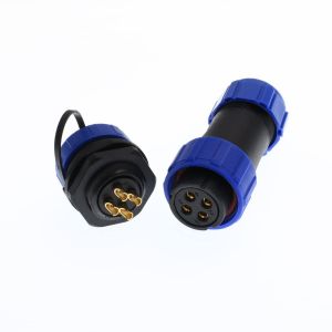 SP21 Connecteur a&eacute;ronautique femelle &agrave; 4 broches + prise m&acirc;le circulaire &iquest;21 mm Bo&icirc;tier de contr&ocirc;le ext&eacute;rieur pour phare de jardin - Neuf