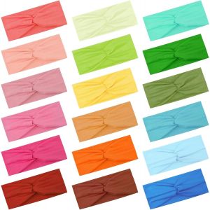 18 Pi&egrave;ces Bandeau Cheveux Femme &Eacute;lastique Bandeau Cheveux Large Serre T&ecirc;te Croix Nou&eacute; Bandeaux De Sport Antid&eacute;rapant Pour Fille Femme Yoga Sport, 18 Couleurs - Neuf