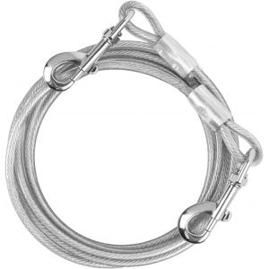 10 M Laisse Pour Animaux De Compagnie, 6mm, Jusqu'&agrave; 250 Kg, C&acirc;ble D'attache Chiens Petite Medium Grande Anti-Morsure, Cha&icirc;ne S&eacute;curit&eacute; Longe Chien Avec Crochet Pivotant Pour Ext&eacute;rieur (Blanc, 10m) - Neuf