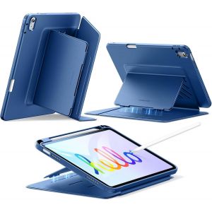 Coque pour iPad 11e G&eacute;n&eacute;ration, Coque iPad 11e/10e Gn&eacute;ration (2025/2022), Couverture de Support Vertical, Angles de Support Multiples, Couverture Ultra-Stable avec Porte-Stylet, S&eacute;rie Flip, Bleu - Neuf