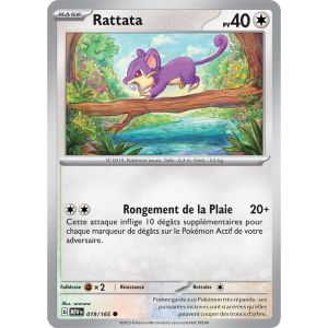 Carte Pok&eacute;mon - Rattata - 019/165 - Ev3,5 - 151 - Neuf