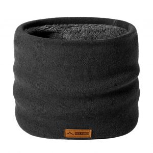 Guêtre De Cou D'hiver Pour Hommes Et Femmes, Écharpe À Boucle Circulaire De Couleur Unie, Doublure Polaire Épaisse, Écharpe En Tricot-Gris Foncé - Neuf