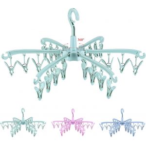 KGABERY-Pliant Etendoir Chaussette 24 Piéces Pour Chaussettes,Support Chaussettes Etendoir,Serviettes,Sous-Vêtements,Inserts De Chaussures (Vert) - Neuf