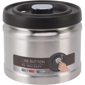LETNERNY-Boîte Sous Vide Pour Café En Acier Inoxydable 304, Boîte Alimentaire Hermétique, Récipient À Grains De Café, Boîte À Café Hermétique Pourthé, Aliments (Argenté, 1100Ml) - Neuf
