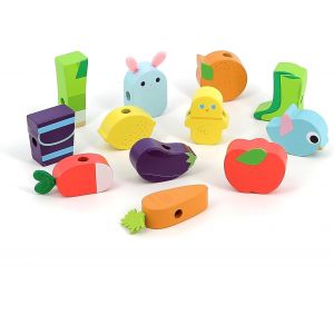 JGD-- Première activité Manuelle - Jeu de Perles en Bois à Enfiler pour Enfants dès 18 Mois - développe motricité Fine et Coordination ?il-Main - idéal pour éveil créatif et Montessori - Neuf