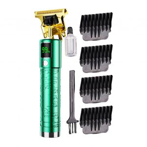 Tondeuse &Agrave; Cheveux Sans Fil, Lame Tranchante En Acier Inoxydable, Puissante, Affichage Num&eacute;rique, Longue Autonomie, Faible Niveau Sonore, Id&eacute;ale Pour Les Salons De Coiffure (Verte). - Neuf