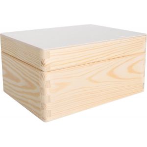 TIANYI-Boîte en Bois avec Couvercle | 19,5 x 15 x 10 cm (+/-1 cm) | Boîte à Souvenirs pour Bébé | Boite Non Peinte | Pour les Documents, Objets de valeur, Jouets, Outils | BRUT - Neuf