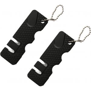 2 Pcs Mini Aiguiseur De Couteau Pierre Aiguiseur De Couteau Outils D'ext&eacute;rieur Cuisine Multifonction Portable Mini Pierre &Agrave; Aiguiser Pour Voyage En Plein Air (Noir) - Neuf