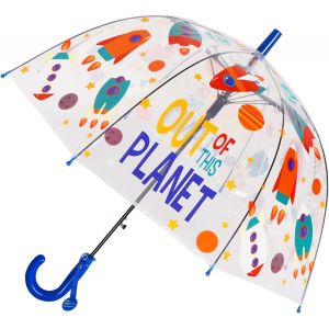 Parapluie Pour Enfant Avec Toit En D&ocirc;me - Design L&eacute;ger Et Mignon - Protection Contre Le Vent Et La Pluie - En Forme De Cloche - Transparent - Cadeaux Pour Enfants - Neuf