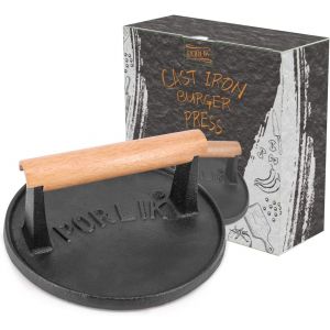 Ulteronixshop-Presse &agrave; Hamburger Professionnelle en Fonte - Presse &agrave; Bacon et Viande avec Poign&eacute;e Anti-D&eacute;rapante R&eacute;sistante &agrave; la Chaleur - Accessoires Barbecue pour Cuisson Grillard Uniforme - Neuf