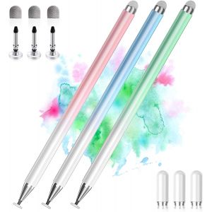 Stylet Pour Tablettes Tactiles Et Smartphones, Stylo Pour Samsung/Xiaomi/Lenovo/Iphone/Tablette Tactile, Compatible Avec Ipad Pro/Mini/Air - 3 Pack, Haute Pr&eacute;cision Et Sensibilit&eacute; - Neuf