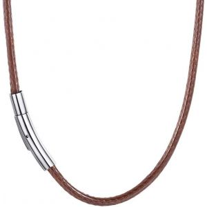 Trahoo-Collier Cuir Tressé Cordon Pour Pendentif Chaîne Cuir Corde Pour Homme Femme, 2mm/3mm (46-71cm) Avec Fermoir Acier Inoxydable - Neuf