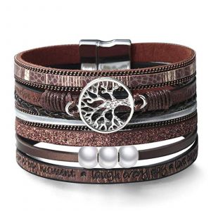 Ensemble De Bracelets En Forme De C?ur, Bracelet Arbre De Vie Pour Femme, Bracelet Enroulé Avec Perles - Neuf